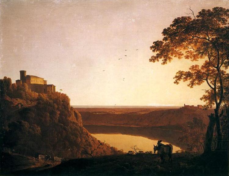Joseph wright of derby Lake Nemi at Sunset oil painting picture